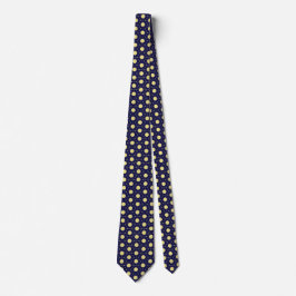 Elegantes Navy-und-Gold-Geometriekachel-Muster Krawatte