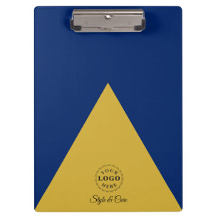 Elegantes Navy- und Metallic-Gold-Firmenlogo Klemmbrett