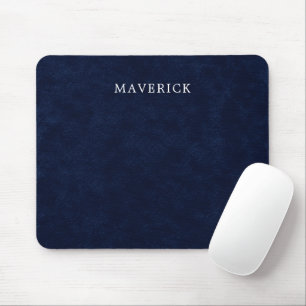 Elegantes Navy-Velours-Design mit personalisiertem Mousepad