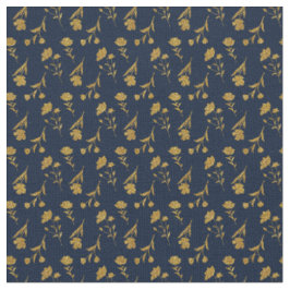 Elegantes navyblaues goldenes Blumenmuster nahtlos Stoff