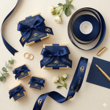 Elegantes navyblaues goldenes personalisiertes Hoc
