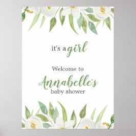Elegantes, neutrales Baby-Duschbad für das Blumeng Poster