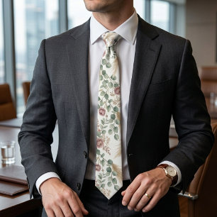 Elegantes Neutrales Botanisches Boho Pampas Krawatte