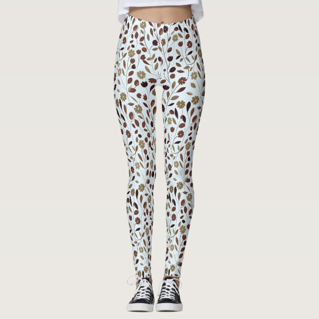 Elegantes neutrales Muster in braunen Tönen Leggings (Vorderseite)