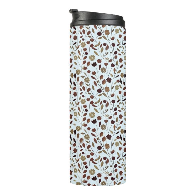 Elegantes neutrales Muster in braunen Tönen Thermosbecher (Nach rechts gedreht)