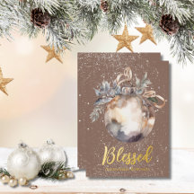 Elegantes neutrales Ornament Gold Gesegnet Schrift