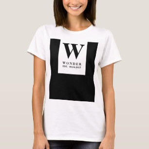 Elegantes neuvermähltes Monogramm   Schwarzes mini T-Shirt