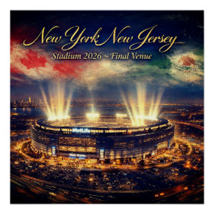 Elegantes New Yorker Stadion richtet Weltmeistersc Poster