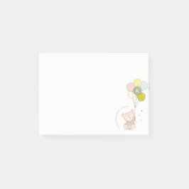 Elegantes Niedlich Blush Bärenballon Girly Monogra Post-it Klebezettel