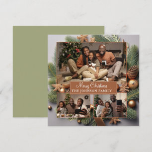 Elegantes Niedliches 3-Foto-Familie Weihnachten Ev