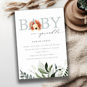 Elegantes Niedliches Boho Lion Foliage Baby Sprink Einladung