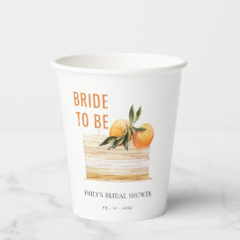 Elegantes Niedliches Boho Orange Fruit Cake Brautp Pappbecher