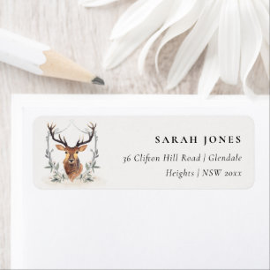 Elegantes Niedliches Dusky Deer Floral Wappen