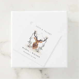 Elegantes Niedliches Dusky Deer Floral Wappen Hoch Geschenkanhänger