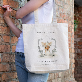 Elegantes Niedliches Dusky Deer Floral Wappen Hoch Tragetasche