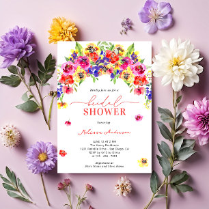 Elegantes Niedliches, farbenfrohes, blumengeschmüc Einladung