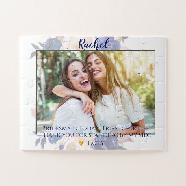 Elegantes Niedliches Foto Bridesmaid-Geschenk (Horizontal)