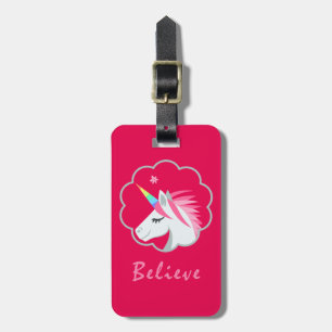 elegantes niedliches glauben an Unicorns emoji Gepäckanhänger