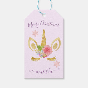 Elegantes niedliches Merry Christmas Gold Glitzer  Geschenkanhänger