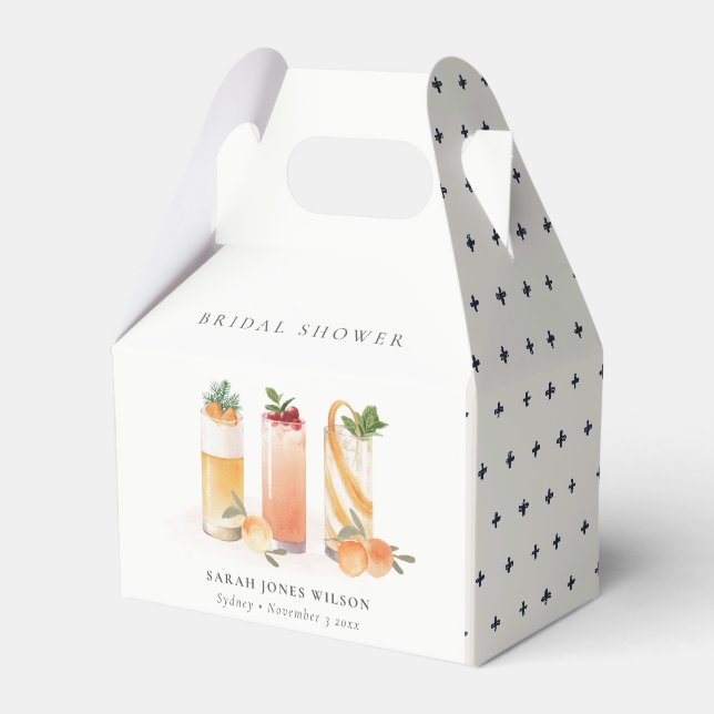 Elegantes Niedliches Obstcocktail Orange Brautpart Geschenkschachtel (Vorderseite)