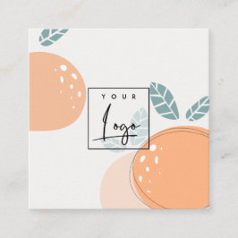 Elegantes Niedliches Orange Abstrakt Fruity Citrus Quadratische Visitenkarte