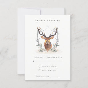 Elegantes Niedliches Pastel Deer Blumenzwiebeln Wa RSVP Karte
