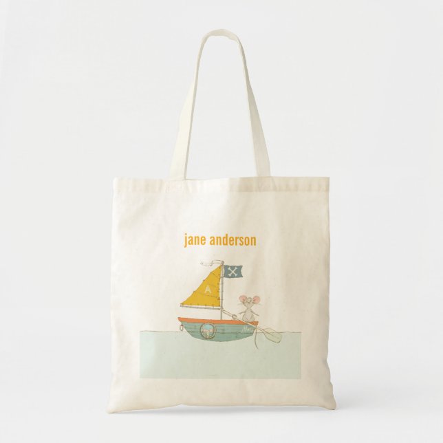 Elegantes Niedliches Pirate Mouse Sailboat Kids Mo Tragetasche (Vorne)
