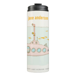 Elegantes Niedliches U-Boot-Fischmonogramm Thermosbecher