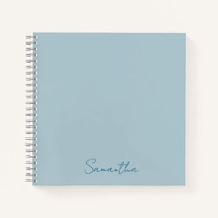 Elegantes Notizbuch in Pastellblau mit individuell