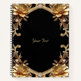 Elegantes Notizbuch mit goldenem Rahmen