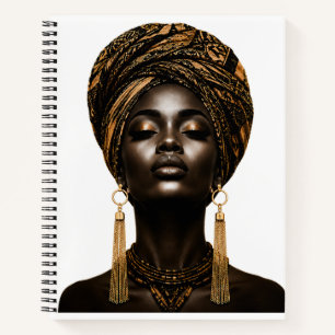 Elegantes Notizbuch mit Porträt einer afrikanische