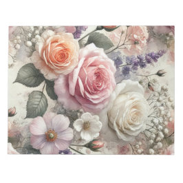 Elegantes Notizbuch mit rosa und weißen Rosen Notizblock