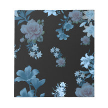 Elegantes Notizbuch mit Teal-Blumenmuster