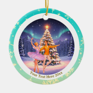 Elegantes Nussknacker-Ballett-Weihnachts-Ballerina Keramik Ornament