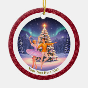 Elegantes Nussknacker-Ballett-Weihnachts-Ballerina Keramik Ornament
