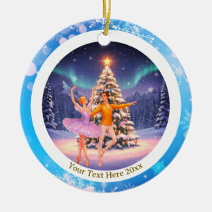 Elegantes Nussknacker-Ballett-Weihnachts-Ballerina Keramik Ornament