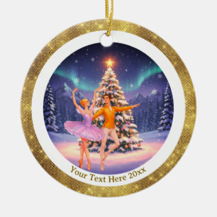 Elegantes Nussknacker-Ballett-Weihnachts-Ballerina Keramik Ornament