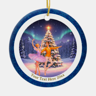 Elegantes Nussknacker-Ballett-Weihnachts-Ballerina Keramik Ornament