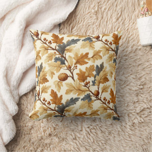 Elegantes Oak Leaf & Pinecone Herbstmuster Kissen