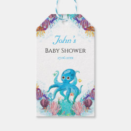 Elegantes Ocean Octopus Baby Shower Gif Geschenkanhänger