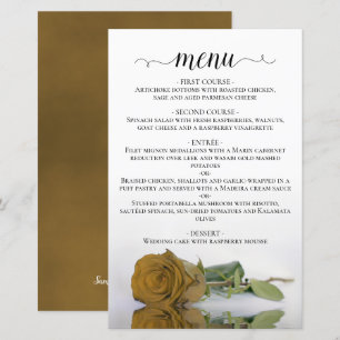 Elegantes Ocker Rose Menü für Hochzeiten