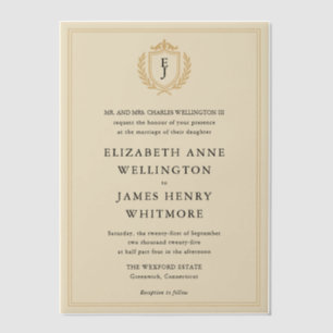 Elegantes Old Money Wappen - Hochzeit von Elfenbei