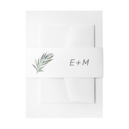 Elegantes Olive Branch Sage Einladung Bauchband Einladungsbanderole