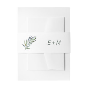Elegantes Olive Branch Sage Einladung Bauchband Einladungsbanderole