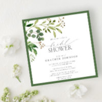 Elegantes Olive Green Watercolor Brautparty