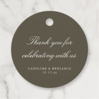 Elegantes Olive-Script-Hochzeit Danke schön