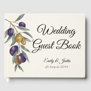 Elegantes Olive Wedding individualisierbares Gäste Gästebuch