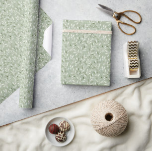 Elegantes Olivenblätter-Muster Geschenkpapier