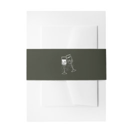 Elegantes Olivenholz Grüne Hochzeit Einladungsbanderole