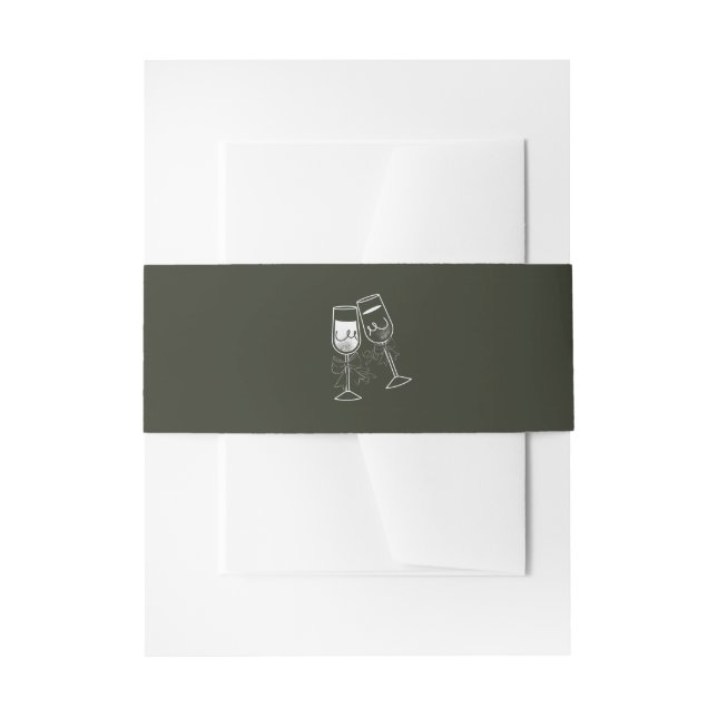 Elegantes Olivenholz Grüne Hochzeit Einladungsbanderole (Vorderseite Beispiel)